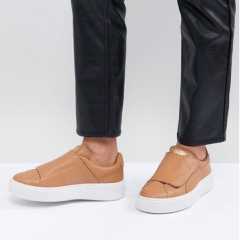 Puma Basket Platform Sneaker Velcro Strap 🤎